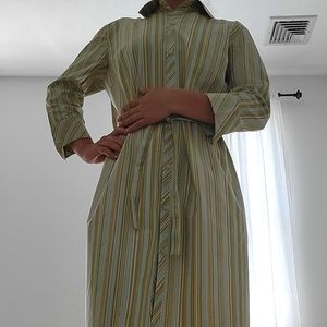 Ellen Tracy Woman's Belted Stiped Dress size 8